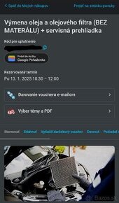 Voucher na výmenu oleja - 2