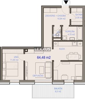 | moderný a komfortný 3i byt v novom projekte, Geologicka-BA - 2