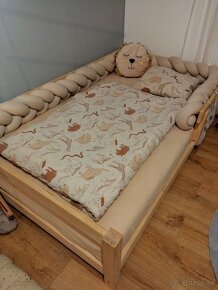postel 120x200 + rošt, matrac a bočnica - 2