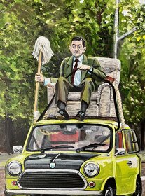 Ručne maľovaný originál - Mr. Bean - 2