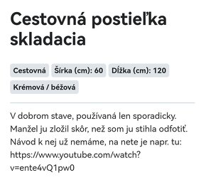 Cestovná postieľka - 2