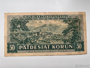 Bankovky ČSR 50 Korún 1948 Štefánik A5 neperforovaná - 2