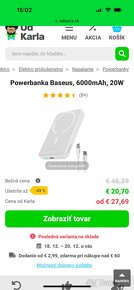 Powerbanka Baseus, 6000mAh, 20W - 2