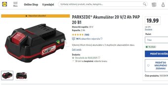 PARKSIDE® Aku vrtacka skrutkovač 20 V PABS 20-Li G8 - 2