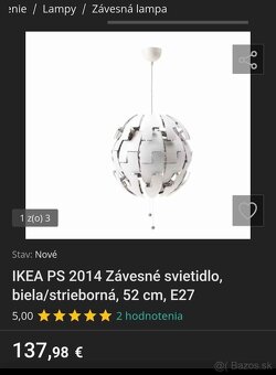 IKEA štýlové závesné svietidlo - luster - 2