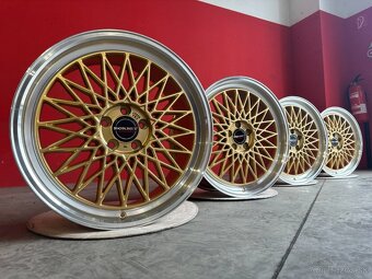 R20 5x112 (66,5) Borbet B 8.5J ET45 GOLD RIM POLISHED - 2