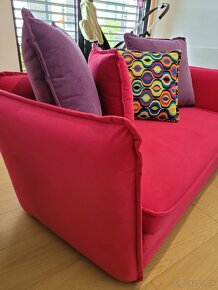 Robustný ružový detský gauč, rozkladacia pohovka - 2