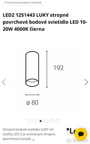 Stropné povrchové bodové svietidlo LED 10-20W 4000K čierna - 2