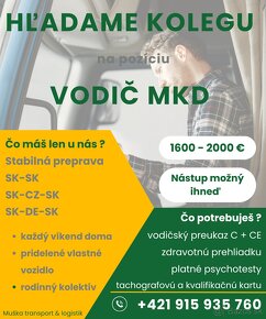 HĽADÁME KOLEGU na pozíciu VODIČ MKD (C+E) - 2