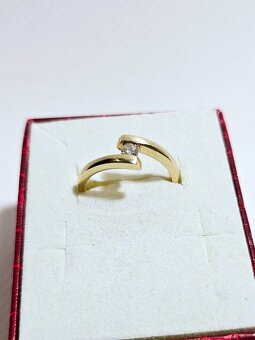 14k zlatý prsteň 0,13ct ✨✨✨ - 2