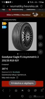 2ks Zánovné letné pneumatiky 255/35 r19 dot2020 runflat - 2