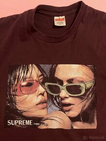 Supreme sunglasses tee S burgundy - 2