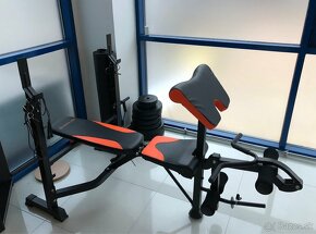 Lavica - bench  + zavážia  + podložky na fitness / ako nove - 2