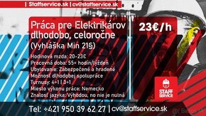 23€/H 5400€ Elektrikár Nemecko Ubytovanie - 2