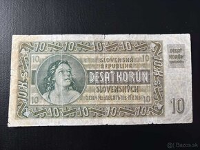 ►►►10 Slovenských korún r. 1939 Uv 39 Neperforovaná◄◄◄ - 2