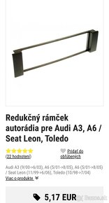 Rámček pre autorádio Audi A3 - 2