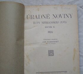 Uradné noviny župy Nitrianskej...2 kusy,rok 1924 a 1926. - 2