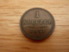 R-U 2 x 1 grajciar 1851 A a 1851 B vo veľmi pekných stavoch - 2