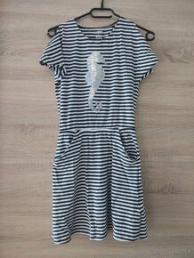 Dievčenské čiernobiele flitrové šaty - 2