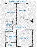 3 izbový byt v pôvodnom stave s loggiou v peknom prostredí - 2