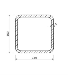 Predám joklovinu JAKL profil 150x150x5 - 125cm - 2