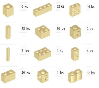 Lego® Diely, Brick, Tan (ako nové, nehrané) - 2