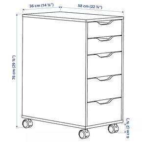 Pracovný kút IKEA – sklápací stôl + kontajner - 2