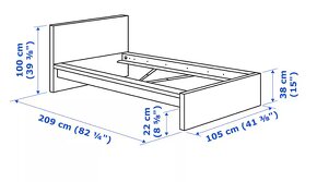 Ram postele MALM (Ikea) biela+ Lamelovy rost Luroy - 2