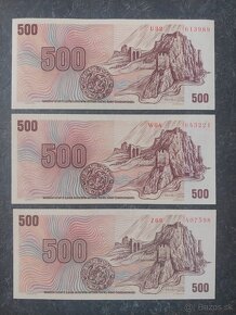 3x 500 Kčs 1973, stav N - 2