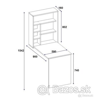 Písací stôl s regálom - 2
