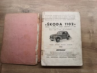 Seznam náhradních dílú ŠKODA 1102, rok 1951 - 2