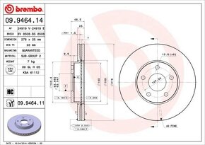 FORD VOLVO BREMBO COATED DISC LINE 09.9464.11 Brzdové kotúče - 2