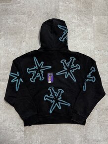 Unknown London Rhinestones Dagger Hoodie - Black/Blue - 2