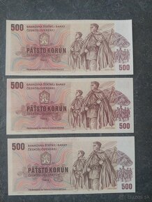 3x 500 Kčs 1973, stav N - 2