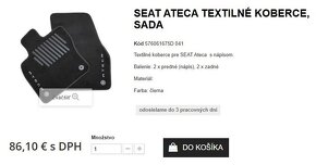 Originál textilné autokoberce, autorohože na SEAT ATECA. - 2