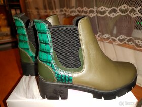 moderné zelené KAKI prechodné topánky č.36 AKCIA 12EUR - 2