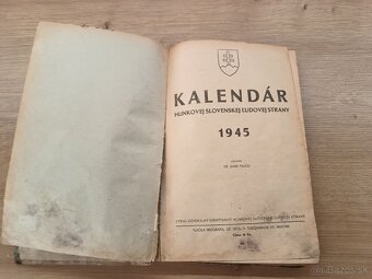 Kalendár HSĽS Hlinkovej slovenskej ľudovej strany 1945 - 2