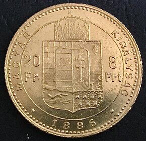 8 Zlatník/20 Frank 1886 KB FJI - 2