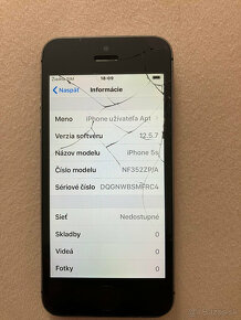 Iphone 5S 16gb - prasknute sklo / (na nahradne diely) - 2