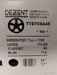 DEZENT TD 17 x 7,5 5x114,3 - 2