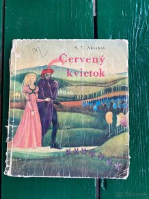 Antik knihy, retro knihy- červený kvietok, Piková dáma,a iné - 2