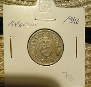 1 koruna 1940 Slovenský štát - 2