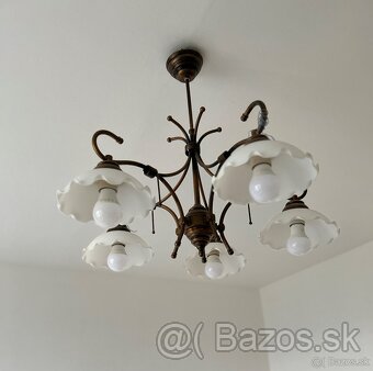 Luster + stojaca lampa kov/sklo - 2