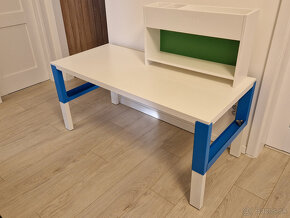 IKEA detsky stol PÅHL 128x58 cm modro-biely - 2