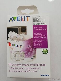 Avent Sterilizacne Sacky 5ks, Hryzatko 6m +, Adapter UK - EU - 2