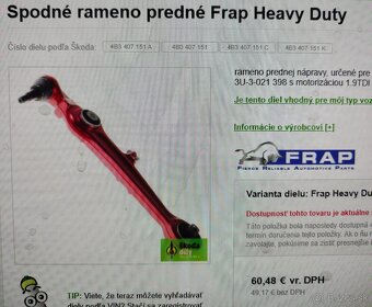 Predné ramená vpredu FRAP Heavy Dutý (zosilnené) - 2