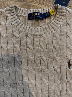 Ralph Lauren béžovo hnedý pánsky sveter cable-knit M - 2