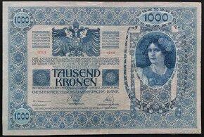 1000 KORÚN ROK 1912 RU - KOLOK ČSR ROK 1919- VEĽMI VZÁCNA - 2