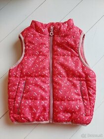 Dievčenská prešívaná vesta, vzorovaná červená, 86 - 2