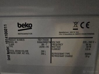 Beko 286 l chladnička  Beko L6290 - HC - 2